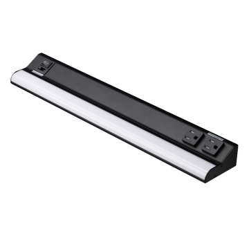 American Lighting Courant 18" LED Under Cabinet Light - (2) 15A Receptacles - 12W - CCT Selectable - 720 Lumens - 120V - Black