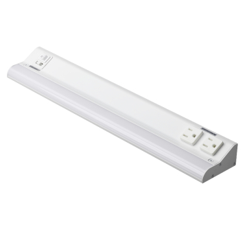 American Lighting Courant 18" LED Under Cabinet Light - (2) 15A Receptacles - 12W - CCT Selectable - 720 Lumens - 120V - White