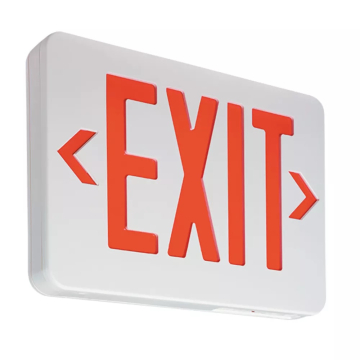 Chloride Value+ Economy Grade Thermoplastic Exit Sign - Red Letters - White Housing
