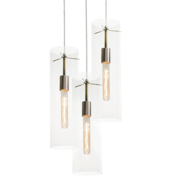 AFX View 3-Light Round Pendant - 120V - Satin Nickel