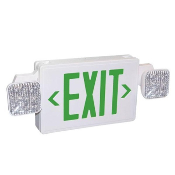 Chloride Value+ Exit Emergency Combo Unit - Green Letters - White Housing - (2) 1W LED Lamps - Remote Capable