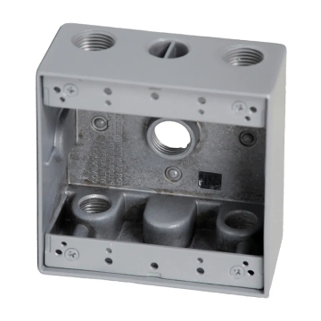Westgate Two-Gang Weatherproof Box - 1/2" Trade Size - 5 Outlet Holes