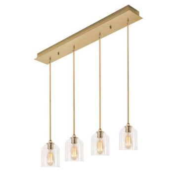 AFX William 4-Light Linear Pendant - 120V - Satin Brass