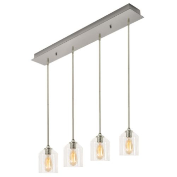 AFX William 4-Light Linear Pendant - 120V - Satin Nickel