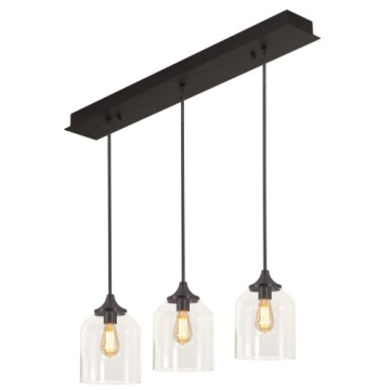 AFX William 3-Light Linear Pendant - 120V - Black