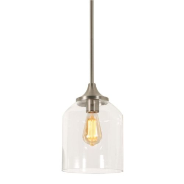 AFX William 8" Mini Pendant - 120V - Satin Nickel