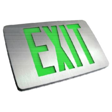 Westgate XD LED Thin Exit Sign - Single Face - Green Letters - Aluminum Trim - Battery Backup - 120-277V