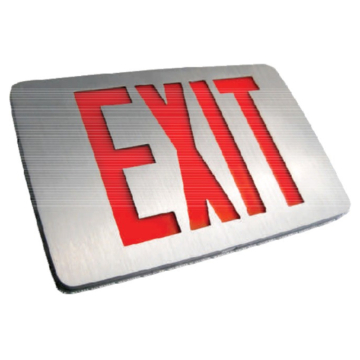 Westgate XD LED Thin Exit Sign - Single Face - Red Letters - Aluminum Trim - Battery Backup - 120-277V