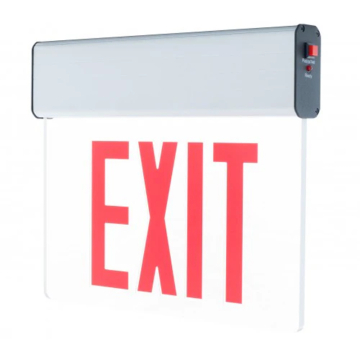 Westgate XE LED Edgelit Exit Sign - Single Face - Red Letters - White Trim - Battery Backup - 4.5W - 120-277V
