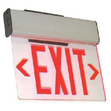 Westgate XE LED Edgelit Exit Sign - Single Face - Red Letters - Aluminum Trim - Battery Backup - 4.5W - 120-277V