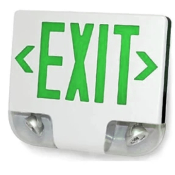 Westgate XT LED Adjustable Head Exit Emergency Combo - Green Letters - White Trim - Battery Backup - 120-277V