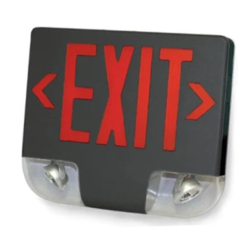Westgate XT LED Adjustable Head Exit Emergency Combo - Red Letters - Black Trim - Battery Backup - 120-277V