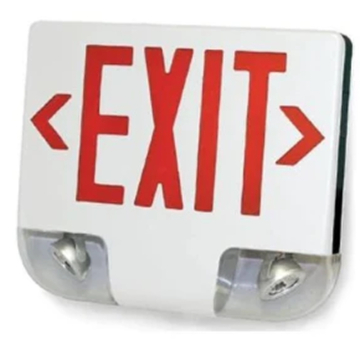 Westgate XT LED Adjustable Head Exit Emergency Combo - Red Letters - White Trim - Battery Backup - 120-277V