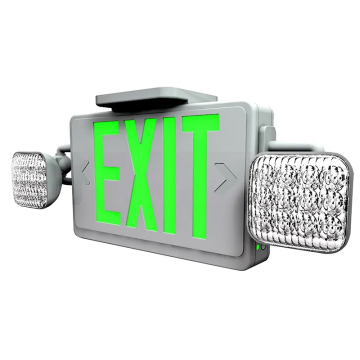 Westgate XT LED Exit Emergency Combo - Green Letters - White Trim - Battery Backup - 120-277V