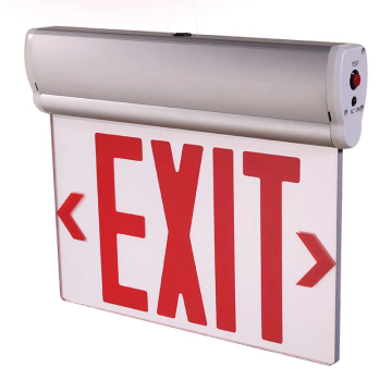 Westgate XT LED Aluminium Edgelit Exit Sign - Single Face - Green Letters - Clear Panel - Battery Backup - 120-277V