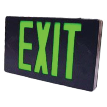 Westgate XT LED Exit Sign - Green Letters - Black Trim - Battery Backup - 3.8W - 120-277V