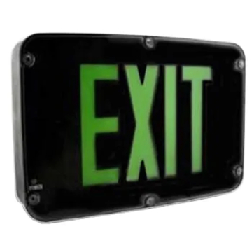 Westgate NEMA 4X Rated LED Exit Sign - Double Face - Green Letters - Black Trim - Battery Backup - 120-277V
