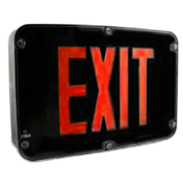 Westgate NEMA 4X Rated LED Exit Sign - Single Face - Red Letters - Black Trim - 120-277V