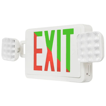 Westgate XTU LED Slim Exit Emergency Combo - Red/Green Letters - White Trim - Battery Backup - 120-277V