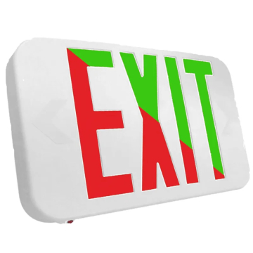 Westgate XTU LED Slim Exit Sign - Red/Green Letters - White Trim - Battery Backup - 120-277V