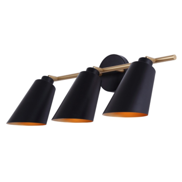 Canarm Rame 3-Light Vanity Light - 120V - Matte Black and Gold