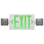 SATCO|NUVO Combination Green LED Exit Sign/Emergency Light - Single/Dual Face - 120/277V - Remote Compatible - White