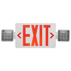 SATCO|NUVO Combination Red LED Exit Sign/Emergency Light - 90min Ni-Cad backup - 120/277V - Dual Head - Single/Dual Face - Universal Mounting - Remote Compatible