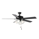 Maxim Lighting Basic-Max 52" 4-Light Ceiling Fan - Walnut / Pecan Blades - 120V - Black