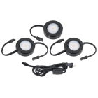 American Lighting 4W 3" MVP LED Puck Light Kit - 3 PACK - 2700K - 200 Lumens - 120V - Black