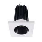 Lotus 2" LED Recessed Downlight - 8W - CCT Selectable - Black Reflector - Square White Trim - 120V