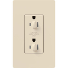 Lutron Claro 15A Tamper Resistant Receptacle - Dual Dimming - Light Almond