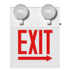 RAB Chicago Approved LED Exit Emergency Combo - Single Face - Remote Capable - Red Letters - 120/277V