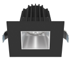 Lotus 2" Square Economy Regressed LED Downlight - 9W - Black Trim / Silver Reflector - CCT Selectable - 120V