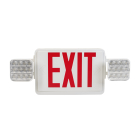 Keystone LED Exit Emergency Combo - Remote Capable - Single or Double Face - Red or Green Letters - 120-277V - Battery Backup - White