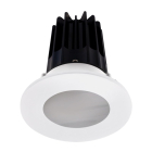 Lotus 2" LED Recessed Downlight - 8W - 2700K - Chrome Reflector - White Shower Trim - 120V