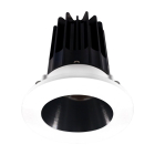 Lotus 2" LED Recessed Downlight - High Output - 15W - 2700K - 980 Lumens - Black Reflector - Round White Trim - 120V