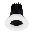 Lotus 2" LED Recessed Downlight - 8W - 3000K - 600 Lumens - Black Reflector - Wall Wash Trim - 120V