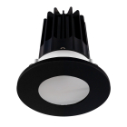 Lotus 2" LED Recessed Downlight - 8W - CCT Selectable - Black Reflector - Black Shower Trim - 120V