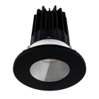 Lotus 2" LED Recessed Downlight - 8W - 3000K - Chrome Reflector - Black Shower Trim - 120V
