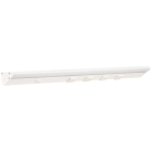Task Lighting 24.5" Lighted Power Strip w/ Switch - 4 White Single Receptacles - 5000K - 800 Lumens - 120V - White