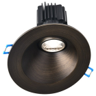 Lotus 4" Sloped Round Regressed Gimbal LED Downlight - High Output - 11W - Dim To Warm / 3K-18K - 760 Lumens - 120V - Oil Rubbed Bronze