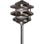 Dabmar 4W LED 12" 3-Tier Pagoda LED Pathway Light - 3000K - 12V - Stainless Steel