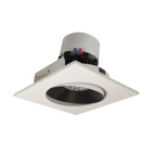 Nora Lighting 4" Pearl LED Retrofit Downlight - Square Adjustable Cone - 950 Lumens - Dim to Warm - Black / White