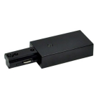 Nora Lighting Two-Circuit Track System Live End Feed - Right Polarity - Black