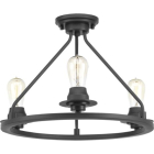 Progress Lighting Debut 3-Light Semi-Flush Ceiling Light - Convertible - 120V - Graphite
