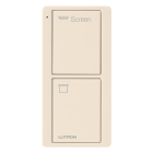 Lutron 2-Button Pico Smart Remote - Screen Icons and Text ("Screen") - Light Almond