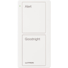 Lutron 2-Button Scene Pico Smart Remote - Pre-engraved Text ("Alert/Goodnight") - White