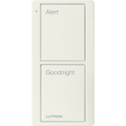 Lutron 2-Button Scene Pico Smart Remote - Pre-engraved Text ("Alert/Goodnight") - Biscuit
