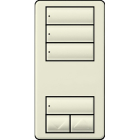Lutron RadioRA 2 seeTouch Wall-Mount Designer Keypad - 3 Scene w/ Raise-Lower - Biscuit