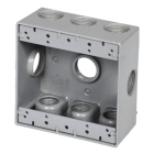 Westgate Two-Gang Weatherproof Box - 1/2" Trade Size - 9 Outlet Holes